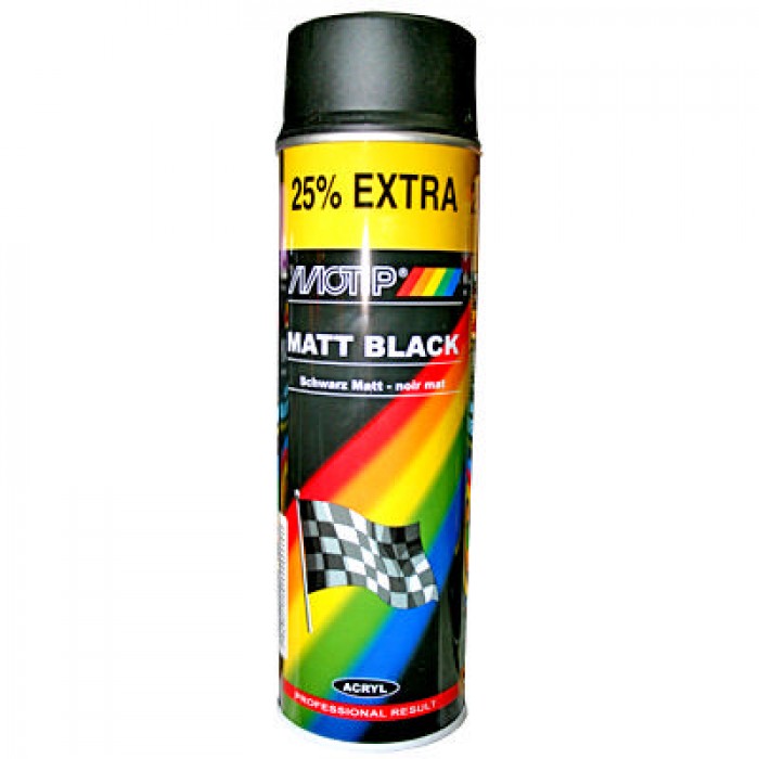 Краска Motip черная матовая 500мл