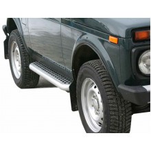 Подножки Нива Эксклюзив с резинкой черные