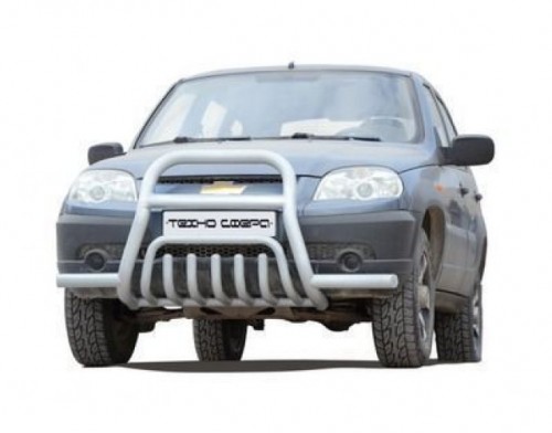 Кенгурятник Шеви RS труба сверху с усами антик