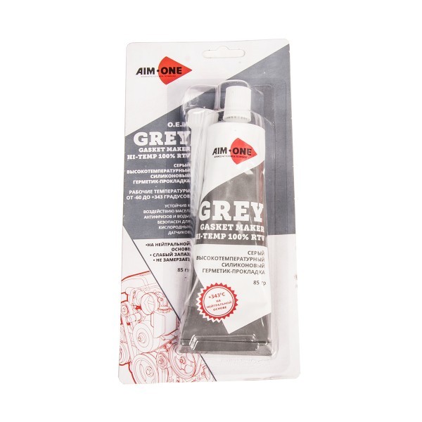 Герметик прокладка AIM ONE серый 85г (до 343°)