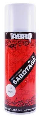 Краска ABRO глянцевая белая SABOTAGE