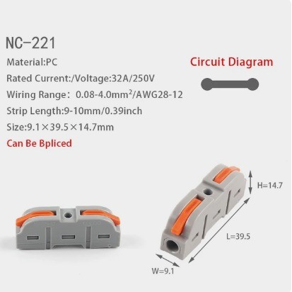Коннектор для проводов (провод 1,0-2,5) 32А/250V