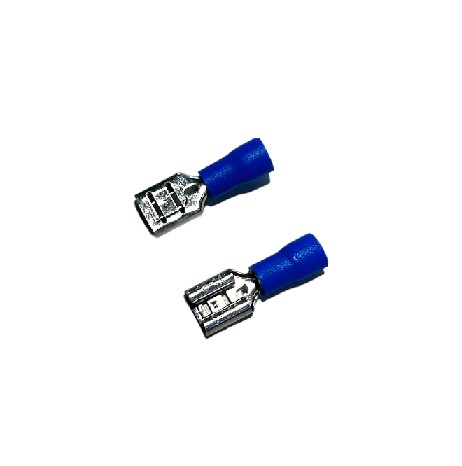 Клемма мама стандарт 6,3   пластик частичная изоляция синяя (под провод до 2,5мм)