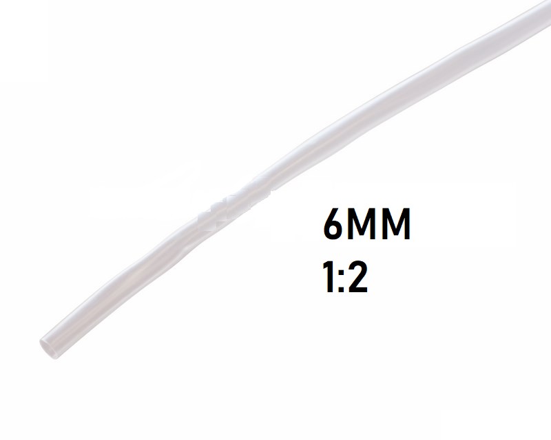 Термоусадка  6мм (1м, прозрачная. усадка 1:2)