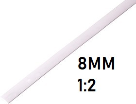 Термоусадка  8мм (1м, белая, усадка 1:2)