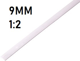Термоусадка  9мм (1м, белая, усадка 1:2)