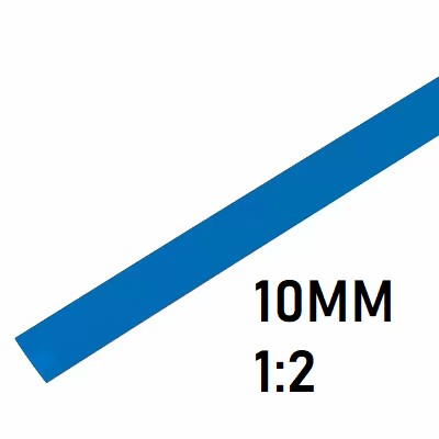 Термоусадка 10мм (1м, синяя, усадка 1:2)
