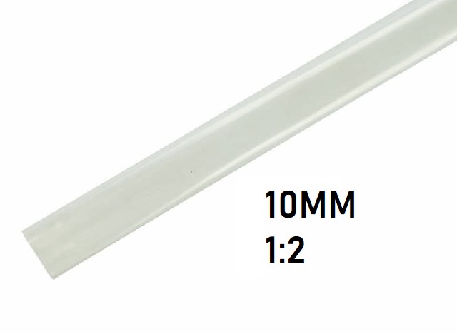 Термоусадка 10мм (1м, прозрачная, усадка 1:2)