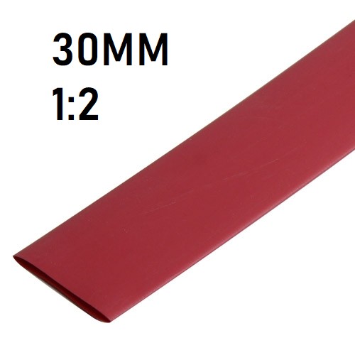 Термоусадка 35мм (1м, красная, усадка 1:2)