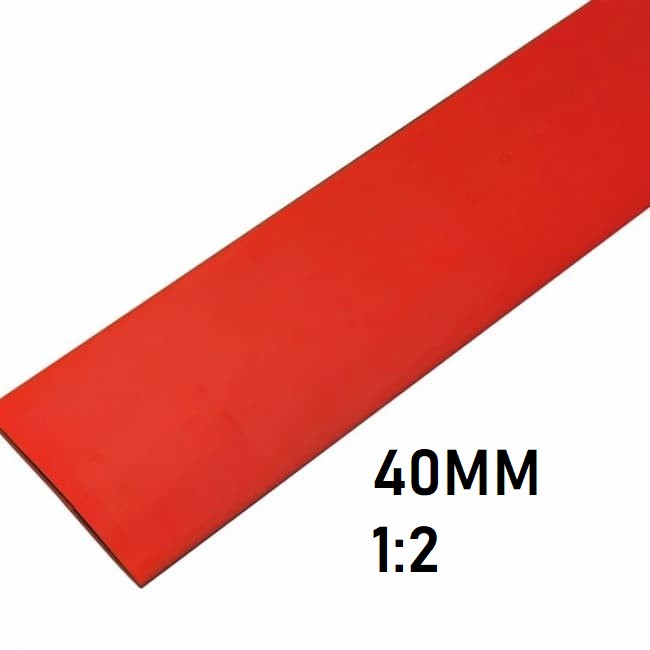 Термоусадка 40мм (1м, красная, усадка 1:2)