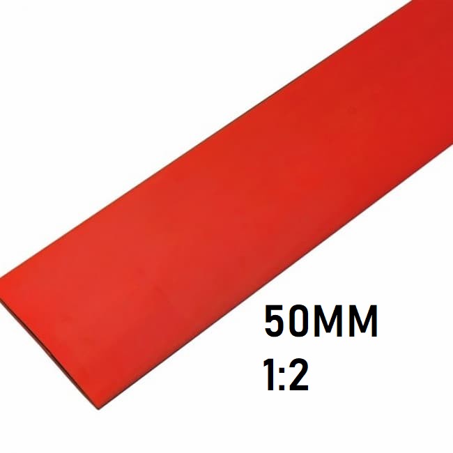 Термоусадка 50мм (1м, красная, усадка 1:2)