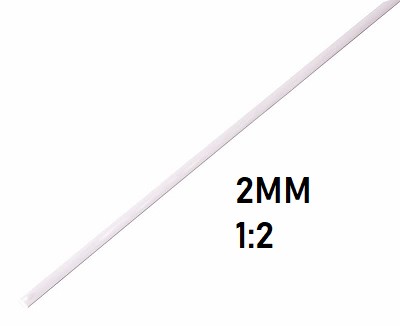 Термоусадка  2мм (1м, белая, усадка 1:2)