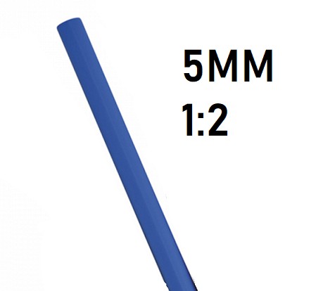 Термоусадка  5мм (1м, синяя, усадка 1:2)