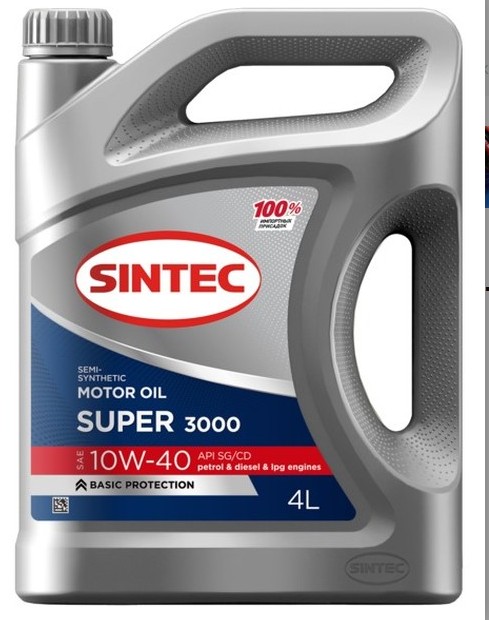Масло SINTEC  SUPER 3000 10W40 SG/CF п/с 4л