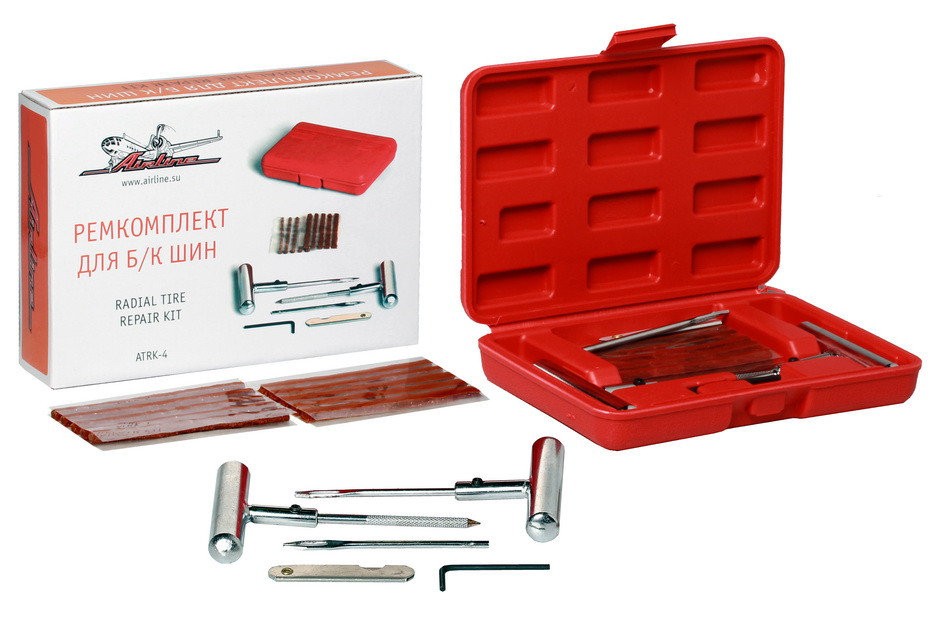 Набор для ремонта бескамерных шин AIRLINE кейс