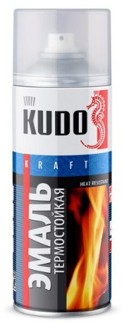 Краска KUDO термостойкая красная 520мл