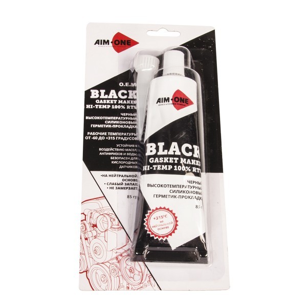 Герметик прокладка AIM ONE черный 85г (до 343°)