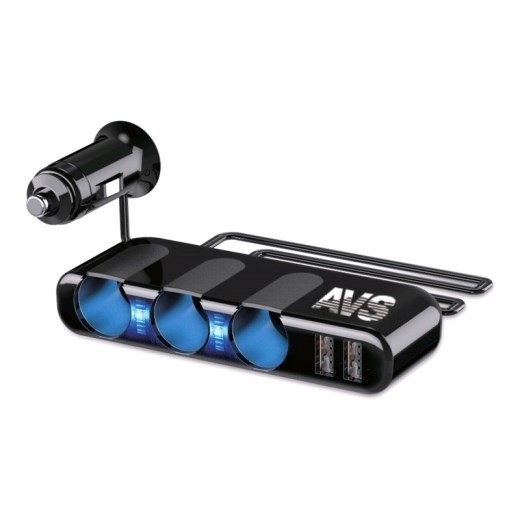 Разветвитель в прикуриватель 3 выхода 2USB CS319