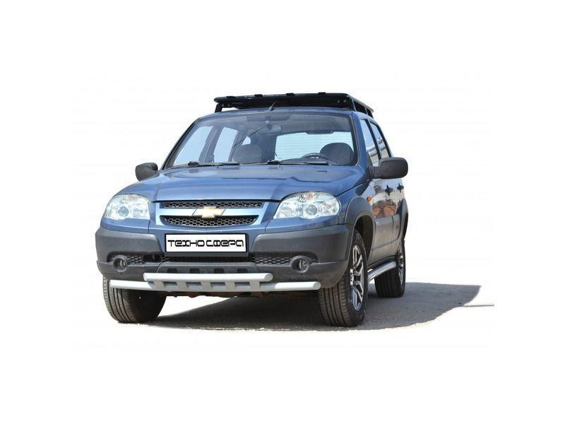 Кенгурятник Шеви (RS) труба двойная снег