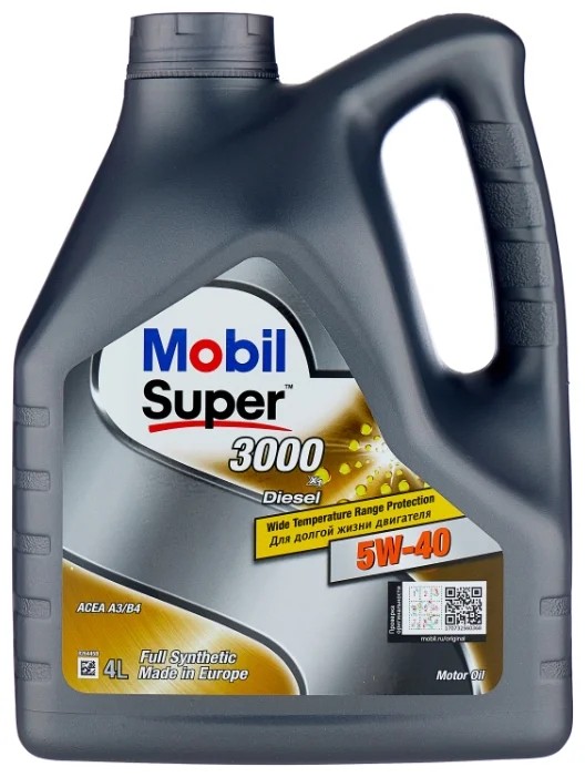 Масло Mobil Super 3000 DIESEL 5W40 синт.4л.