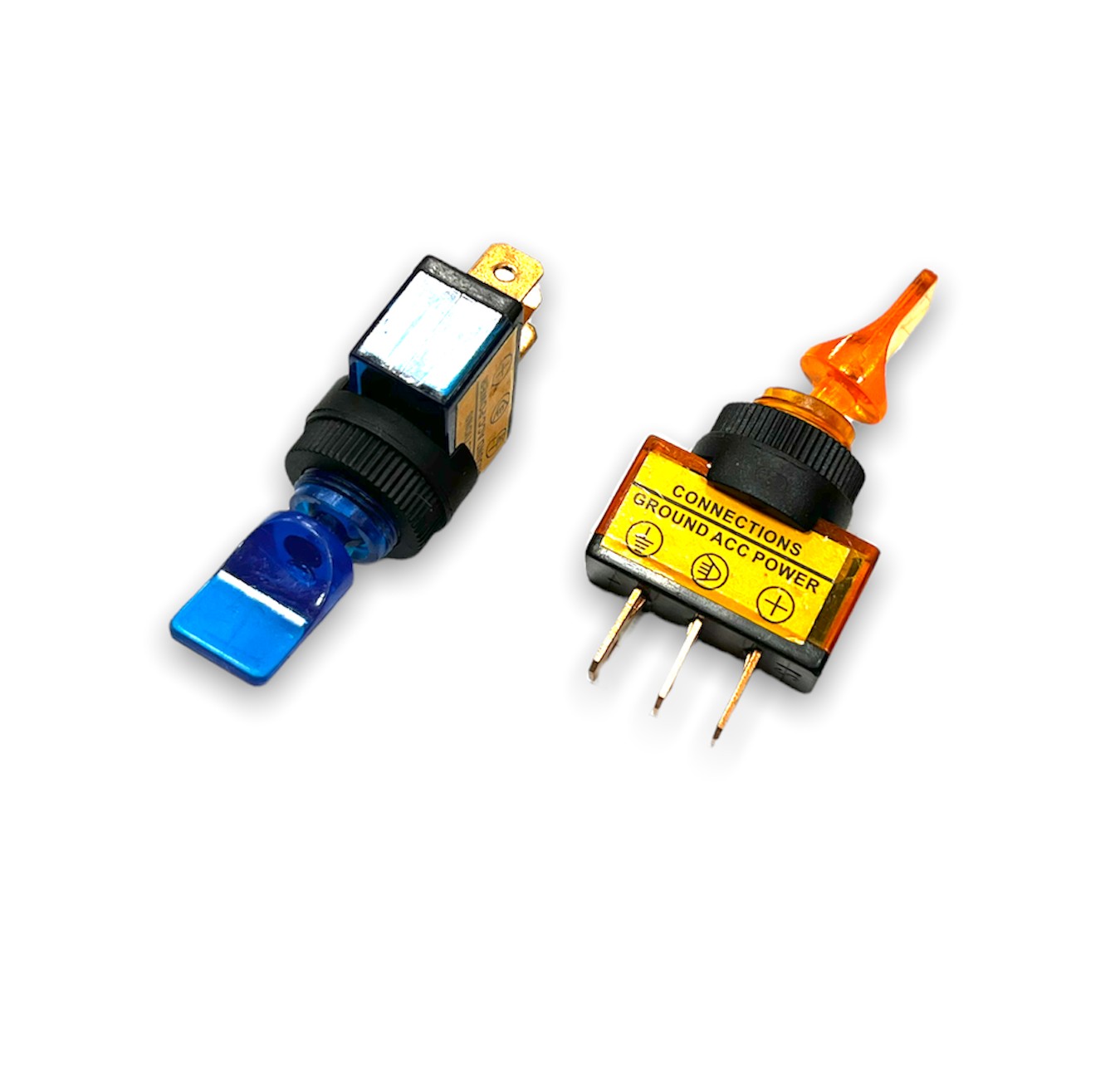 Кнопка универс. №13 тумблер флажок светящийся 3х-контакт. 2 полож.