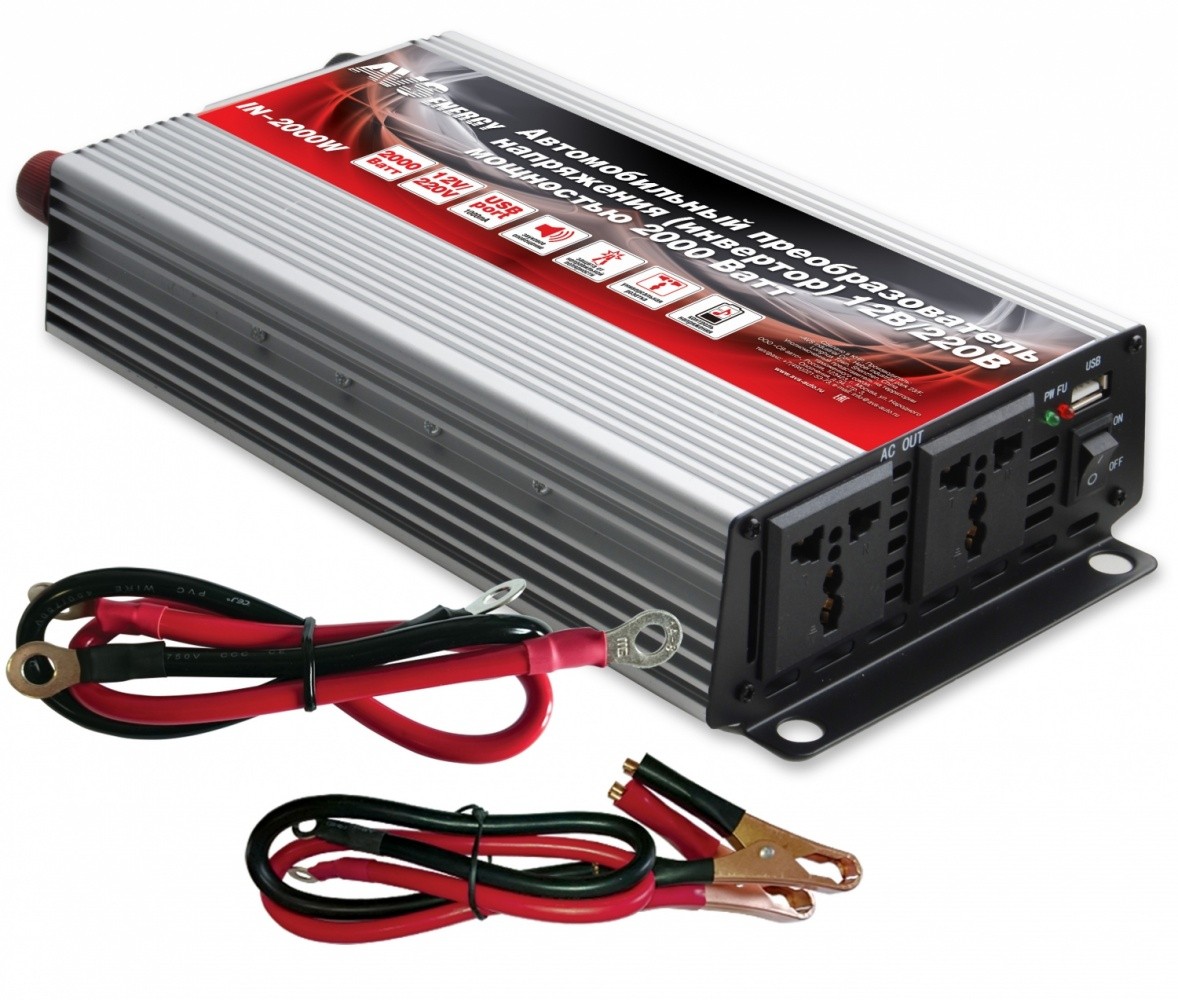 Инвертор 12V-220V-2000Вт IN-2000W AVS
