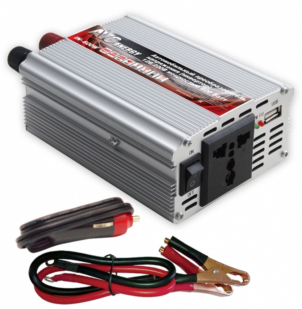 Инвертор  12V-220V- 600Вт IN-600W AVS