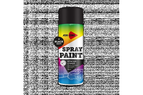 Краска AIM-ONE матовая черная 450мл №4