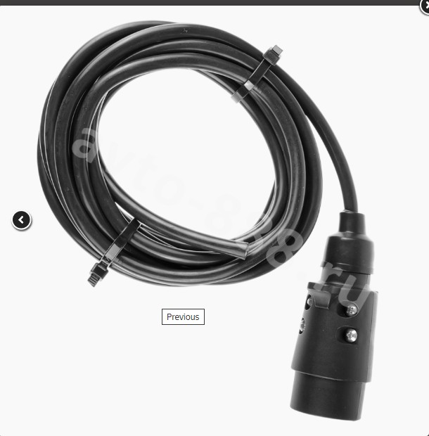 Разъем прицепа папа пластик с проводом 2м