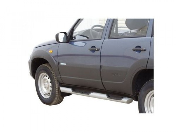 Подножки Шеви РС труба ЛЮКС метал. черные