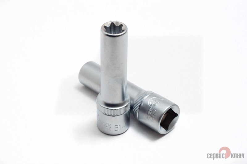 Головка звездочка глубокая Е14 Сервис Ключ