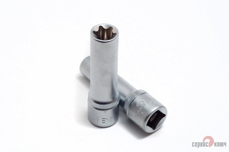 Головка звездочка глубокая Е16 Сервис Ключ