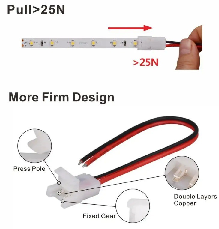 Разъем светодиодной ленты 8мм с проводами