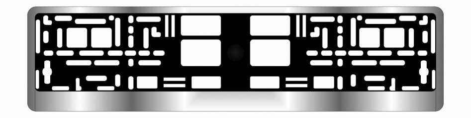 Рамка под номер на защелках  AVS RN-12 под хром