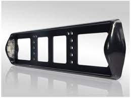 Рамка под номер с подсвет.бок.черная