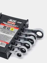 Набор ключей  6 предметов (8-17мм) трещеточных AVS